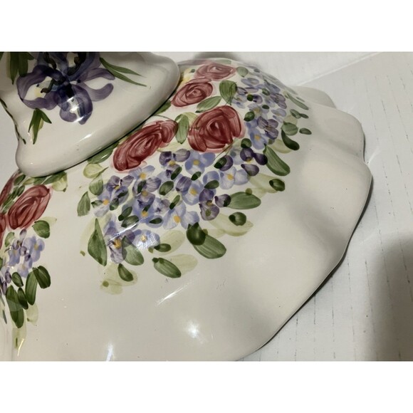 Dillards 2017 Don Swanson "Heavenly Garden" or English Garden pedestal compote - Picture 16 of 16